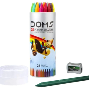 Doms Plastic Crayon 28 Shades Round Tin