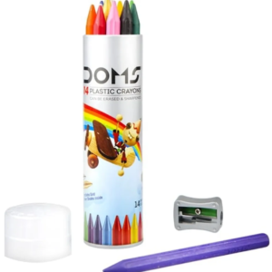 Doms Plastic Crayon 14 Shades Round Tin