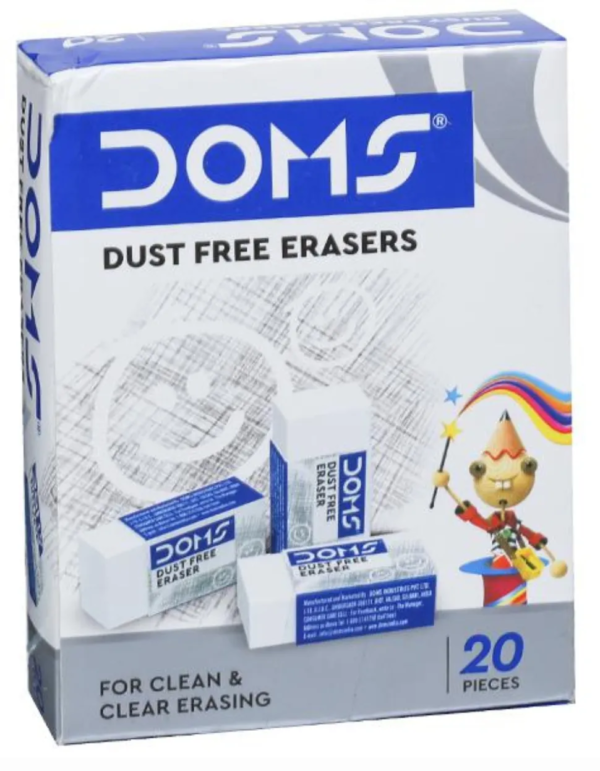 Doms Dust Free White Eraser 1 Pack of 20 Erasers