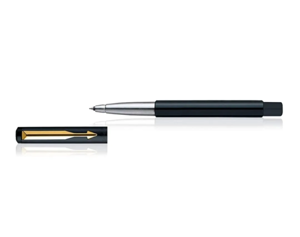 Parker Vector Standard Gold Trim Roller Ball Pen (Pack of 1) Black Body - Image 3