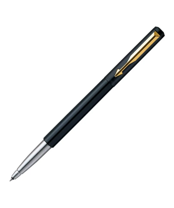 Parker Vector Standard Gold Trim Roller Ball Pen (Pack of 1) Black Body - Image 4