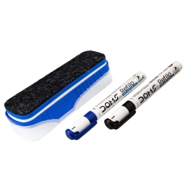 Doms Magnetic White Board Duster With 2 White Board Marker - Image 3