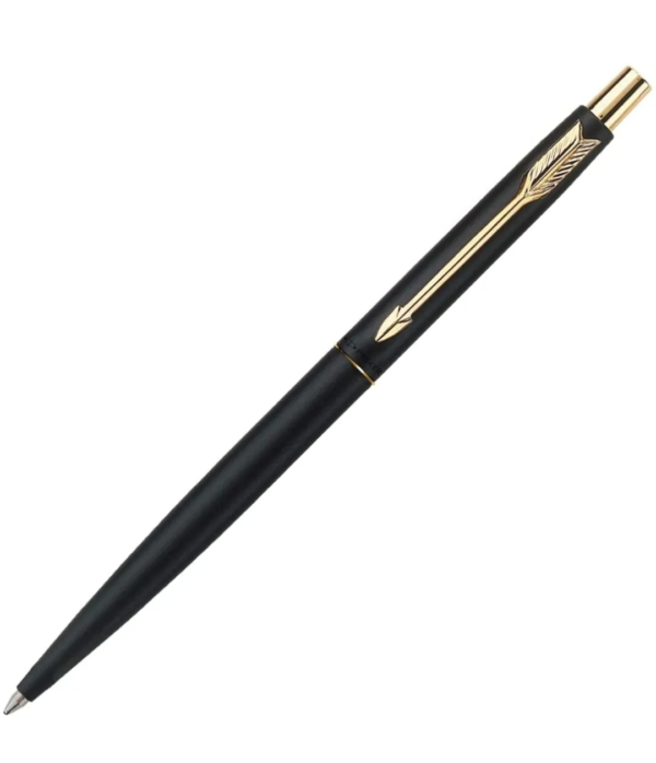 Parker Classic Matte Black Gold Trim Ball Pen (Pack of 1) - Image 2