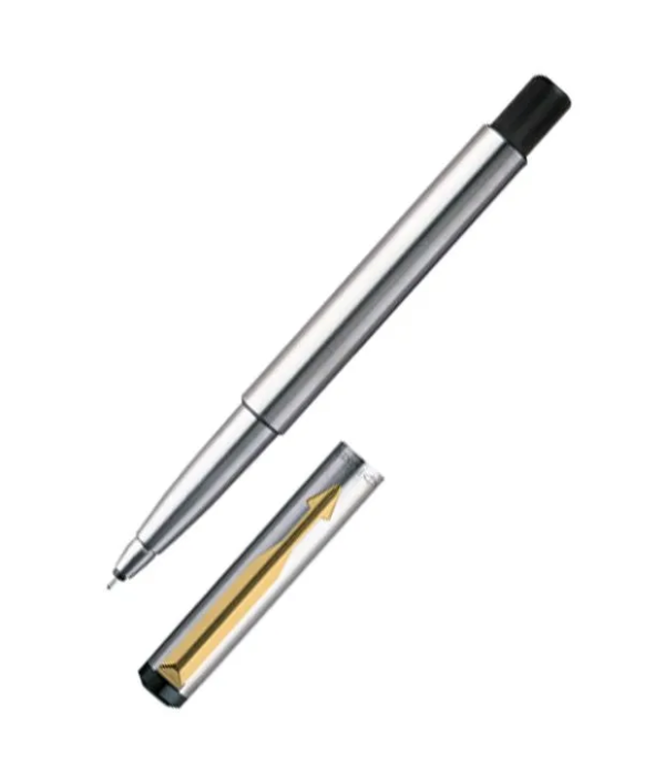 Parker Vector Stainless Steel Gold Trim Roller ball Pen + Key Chain (Pack of 1) - Image 3