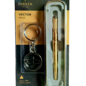Parker Vector Gold Ball Pen + Key Chain (Pack of 1)