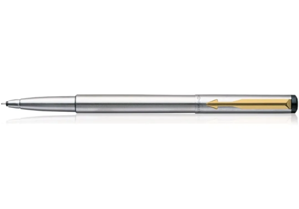 Parker Vector Stainless Steel Gold Trim Roller ball Pen + Key Chain (Pack of 1) - Image 4