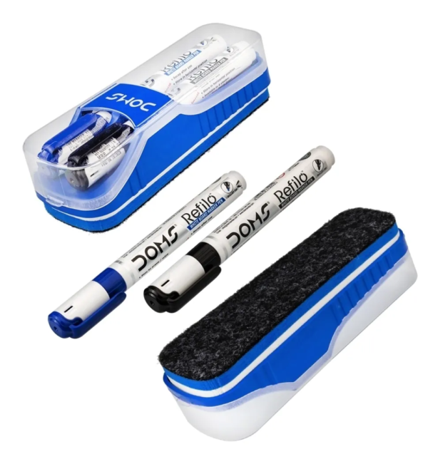 Doms Magnetic White Board Duster With 2 White Board Marker - Image 4