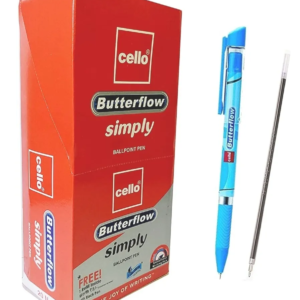 Cello Butterflow Simply Black Ball Pen Black Pen Pack