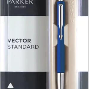 Parker Vector Standard Chrome Trim Ball Pen (Pack of 1) Blue