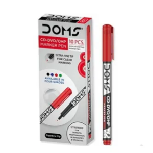 Doms CD- DVD/OHP Marker Pen, Red Color, Pack of 1