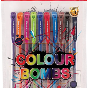 Cello Colour Bombs Coloured Ink Gel Pen Pack of 10 Assorted, 10 Vivid Ink Colors, Ideal for Art, Project Work, Presentation, Journal Work