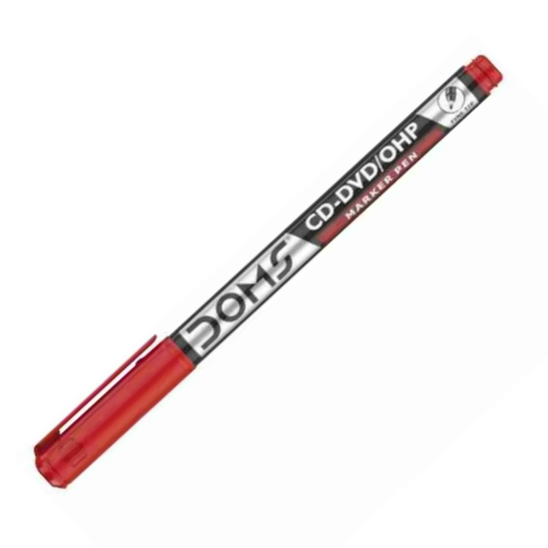 Doms CD- DVD/OHP Marker Pen, Red Color, Pack of 1 - Image 2