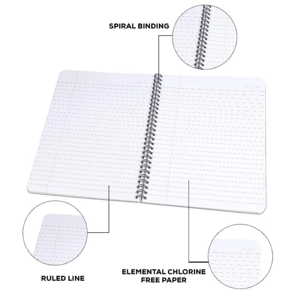 Classmate Pulse Spiral Notebook 26.7 X 20.3 CM Soft Cover Single Line 160 Pages Pack of 1 - Image 4