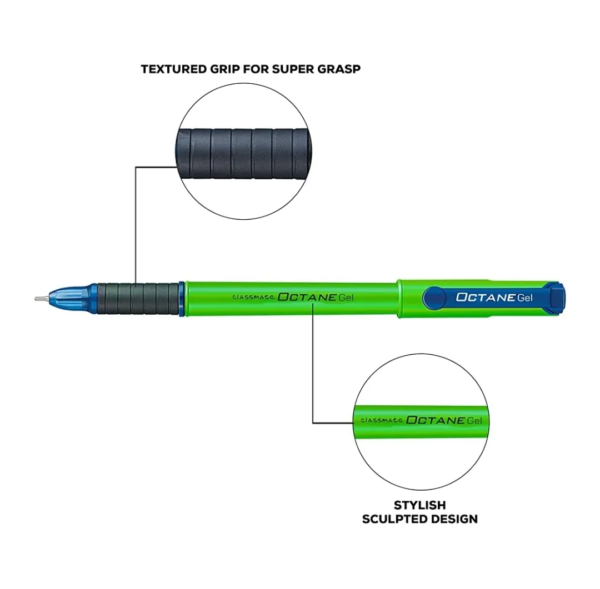 Classmate Octane Gel Pen- Neon- Blue Pack of 10 - Image 3