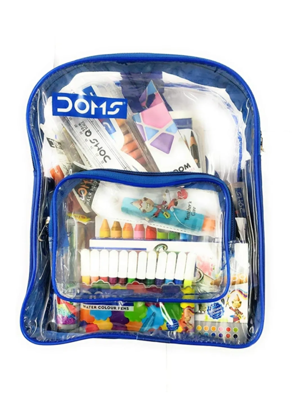 Doms Smart Stationery Kit 12 Pcs Kit With Transparent Zipper Bag - Image 2