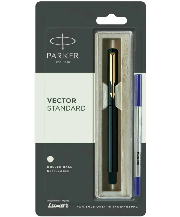 Parker Classic Matte Black Gold Trim Ball Pen (Pack of 1)